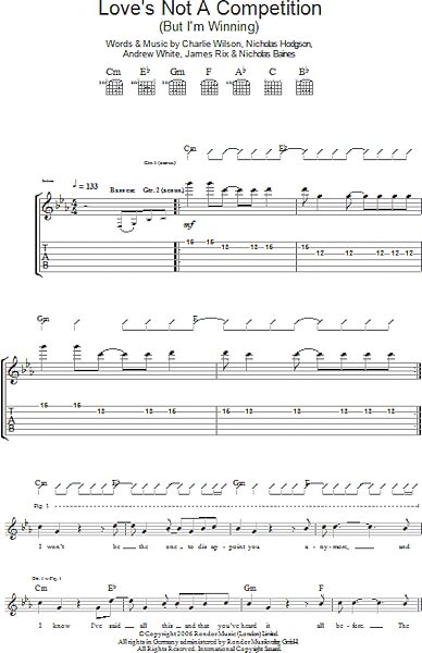 Love's Not A Competition (But I'm Winning) - Guitar TAB, New, Main