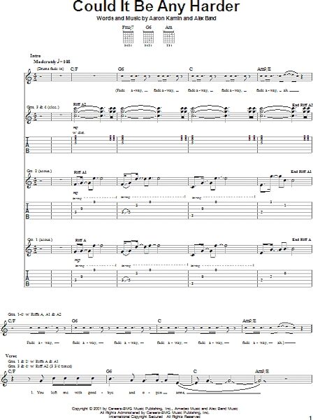 Could It Be Any Harder - Guitar TAB, New, Main
