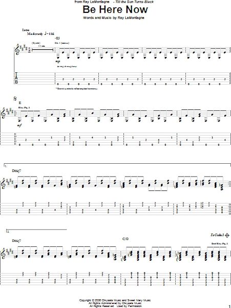 Be Here Now - Guitar TAB, New, Main