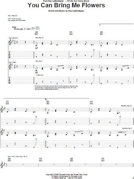 You Can Bring Me Flowers - Guitar TAB, New, Main