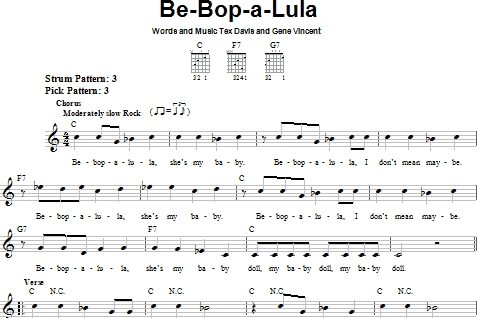 Be-Bop-A-Lula - Easy Guitar, New, Main