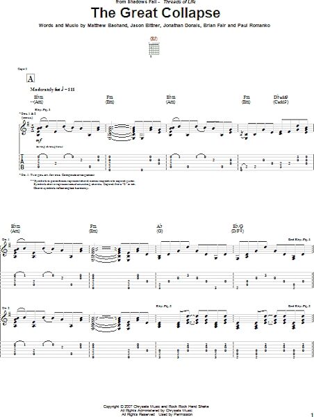 The Great Collapse - Guitar TAB, New, Main