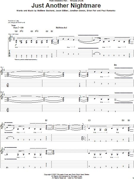 Just Another Nightmare - Guitar TAB, New, Main