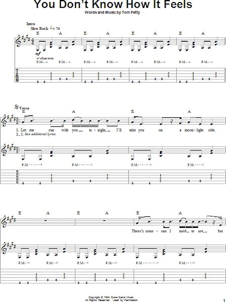 You Don't Know How It Feels - Guitar Tab Play-Along, New, Main