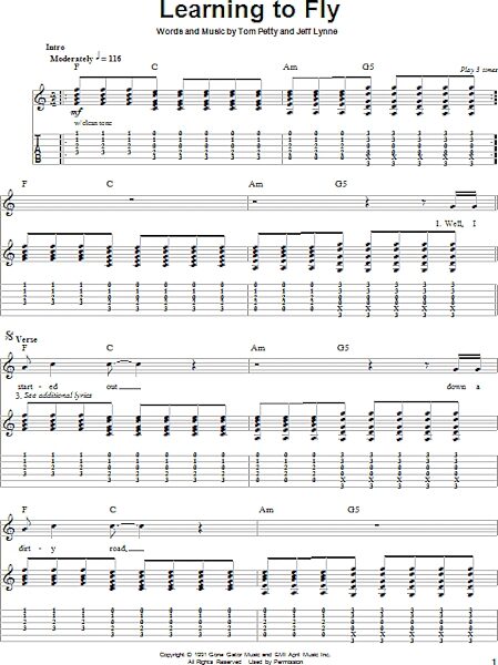 Learning To Fly - Guitar Tab Play-Along, New, Main
