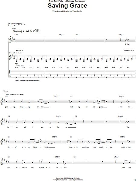 Saving Grace - Guitar TAB, New, Main