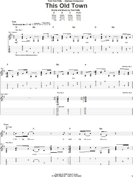 This Old Town - Guitar TAB, New, Main