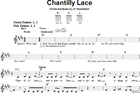 Chantilly Lace - Easy Guitar, New, Main