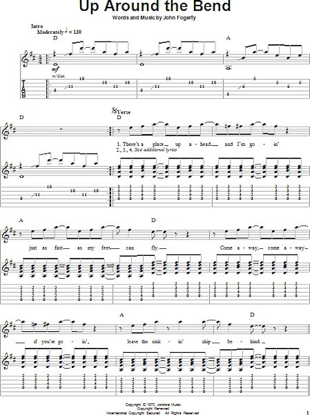 Up Around The Bend - Guitar Tab Play-Along, New, Main