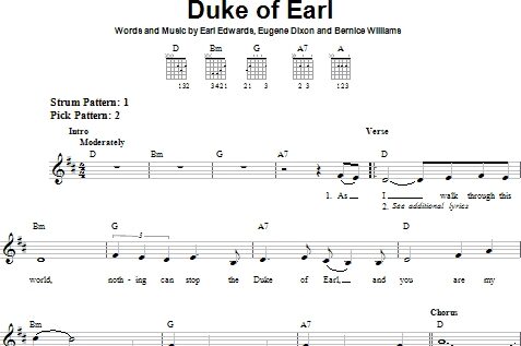 Duke Of Earl - Easy Guitar, New, Main