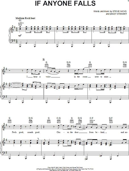 If Anyone Falls - Piano/Vocal/Guitar, New, Main