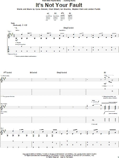 It's Not Your Fault - Guitar TAB, New, Main