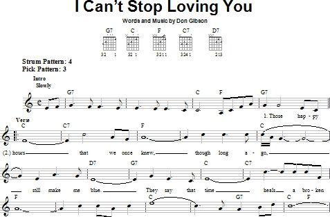 I Can't Stop Loving You - Easy Guitar, New, Main