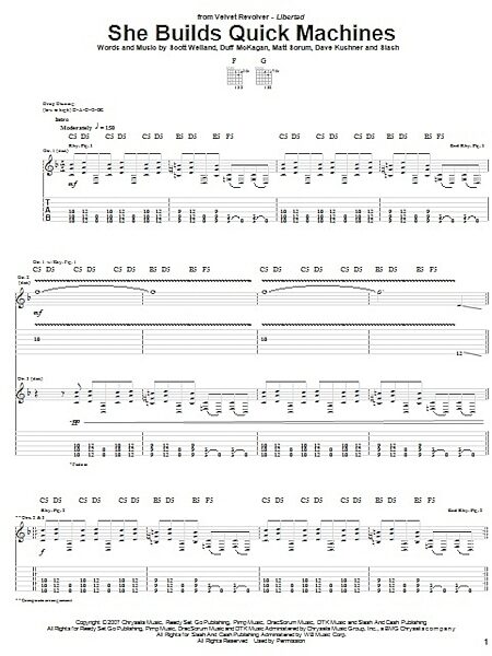 She Builds Quick Machines - Guitar TAB, New, Main
