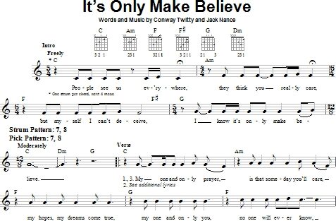 It's Only Make Believe - Easy Guitar, New, Main