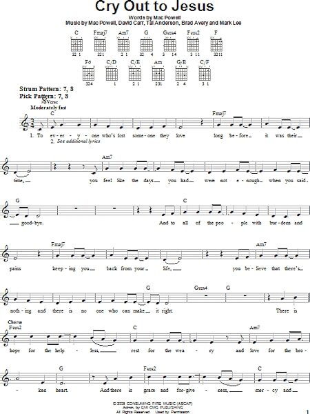 Cry Out To Jesus - Easy Guitar, New, Main