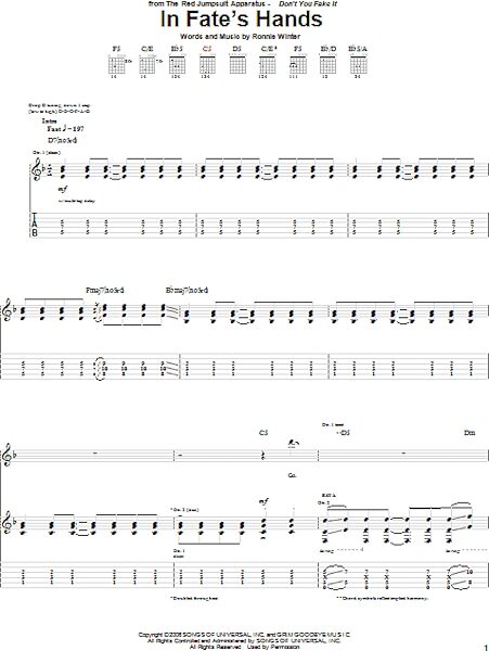 In Fate's Hands - Guitar TAB, New, Main