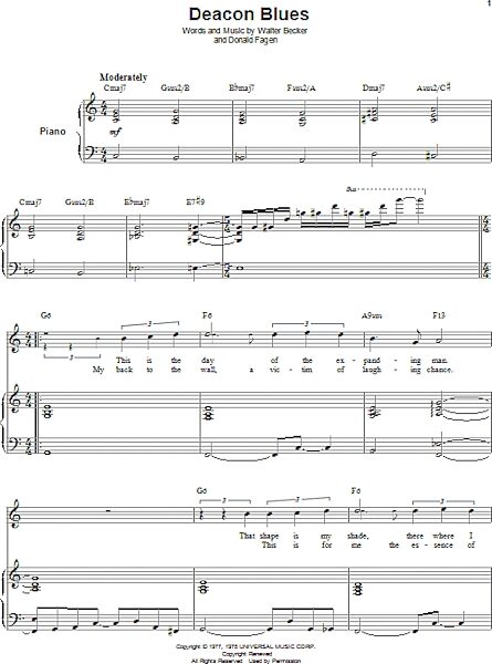 Deacon Blues - Piano Vocal, New, Main