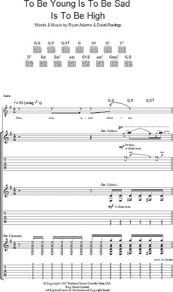 To Be Young (Is To Be Sad, Is To Be High) - Guitar TAB, New, Main
