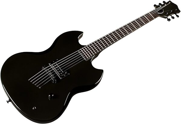 Guild Polara Night Edition Electric Guitar, Black Tungsten Gloss, Action Position Front