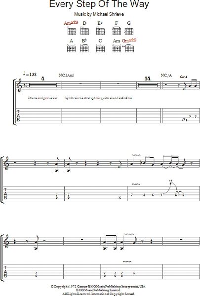 Every Step Of The Way - Guitar TAB, New, Main