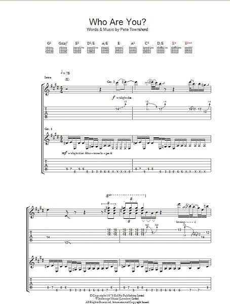 Who Are You? - Guitar TAB, New, Main