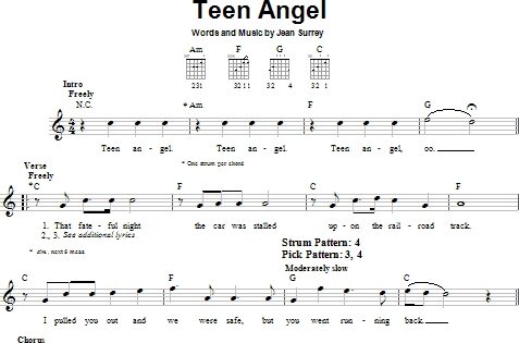 Teen Angel - Easy Guitar, New, Main