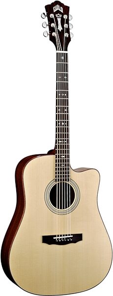 Guild GAD40CE Dreadnought Cutaway Acoustic-Electric Guitar (with Case), Natural Angle 2