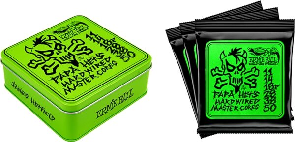 Ernie Ball P03821 Papa Het's Limited Edition Electric Guitar String Pack, Action Position Back