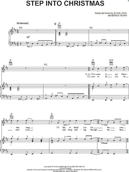Step Into Christmas - Piano/Vocal/Guitar, New, Main