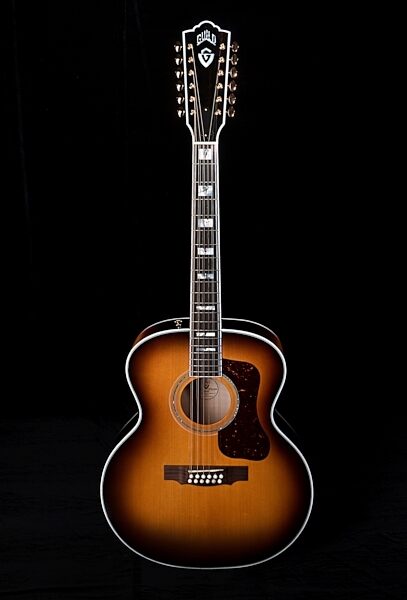 Guild F-412 Jumbo Acoustic Guitar (with Case, 12-String), Antique Burst View 11