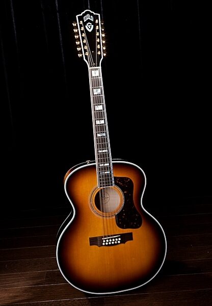 Guild F-412 Jumbo Acoustic Guitar (with Case, 12-String), Antique Burst View 1