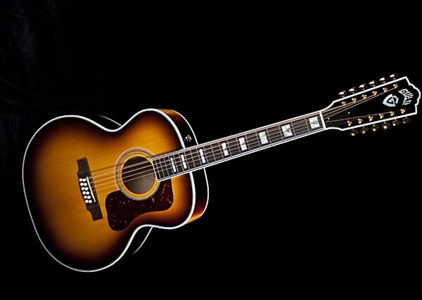 Guild F-412 Jumbo Acoustic Guitar (with Case, 12-String), Antique Burst View 6