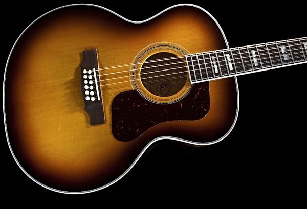 Guild F-412 Jumbo Acoustic Guitar (with Case, 12-String), Antique Burst View 8