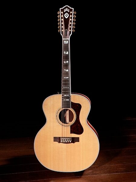 Guild F-512 Jumbo Acoustic Guitar (with Case, 12-String), Natural View 4
