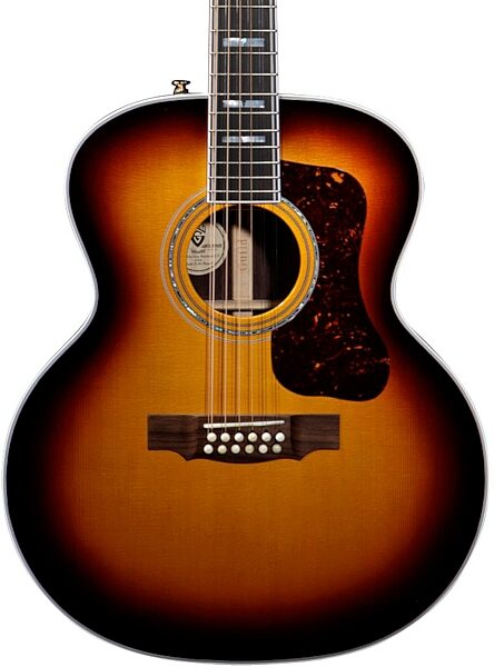 Guild F-512 Jumbo Acoustic Guitar (with Case, 12-String), Antique Burst View 2