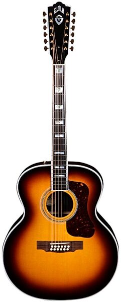 Guild F-512 Jumbo Acoustic Guitar (with Case, 12-String), Antique Burst Front