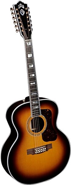 Guild F-512 Jumbo Acoustic Guitar (with Case, 12-String), Antique Burst View 5