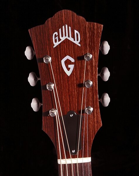 Guild F30 Aragon Orchestra Acoustic Guitar (with Case), Natural Headstock Closeup