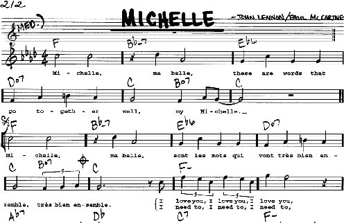 Michelle - Real Book - Melody/Chords/Lyrics, New, Main