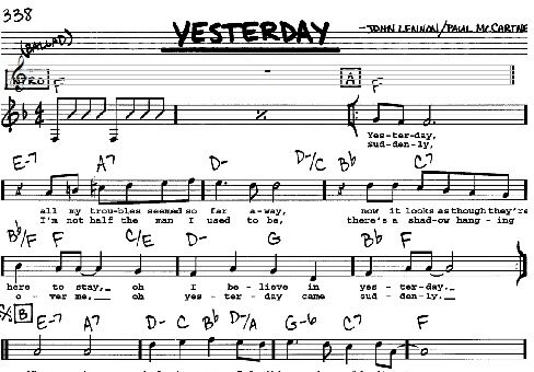 Yesterday - Real Book - Melody/Chords/Lyrics, New, Main