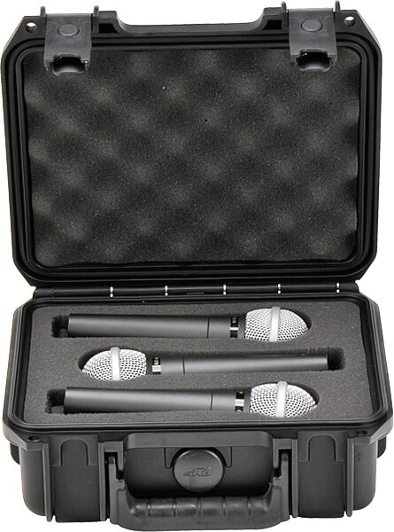 SKB 3i Waterproof Series Microphone Case, Fits 3 Microphones, 3I-0907-MC3, Straight