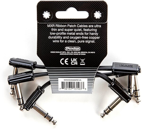 MXR Instrument Patch Cables, 3 inch, TRS, 3-Pack, Action Position Back