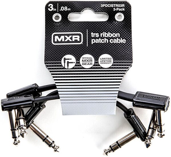 MXR Instrument Patch Cables, 3 inch, TRS, 3-Pack, Action Position Back