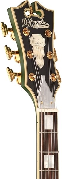 D'Angelico Limited Edition Deluxe DC Stopbar Electric Guitar (with Case), Headstock Left Front