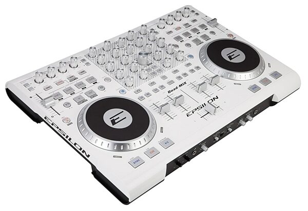 Epsilon Quad-Mix Professional DJ Controller and Audio Interface, White Angle 2