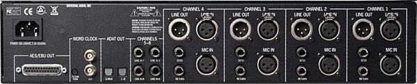 Universal Audio 4-710D 4-Channel Microphone Preamp, New, Back