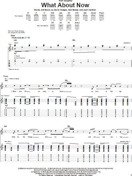 What About Now - Guitar TAB, New, Main