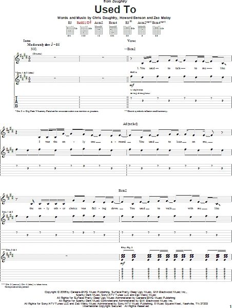 Used To - Guitar TAB, New, Main