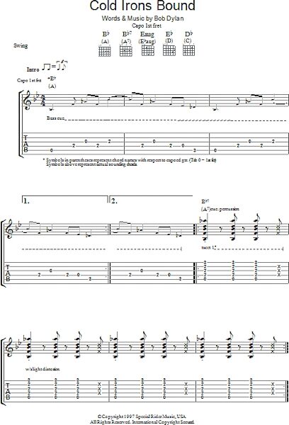 Cold Irons Bound - Guitar TAB, New, Main